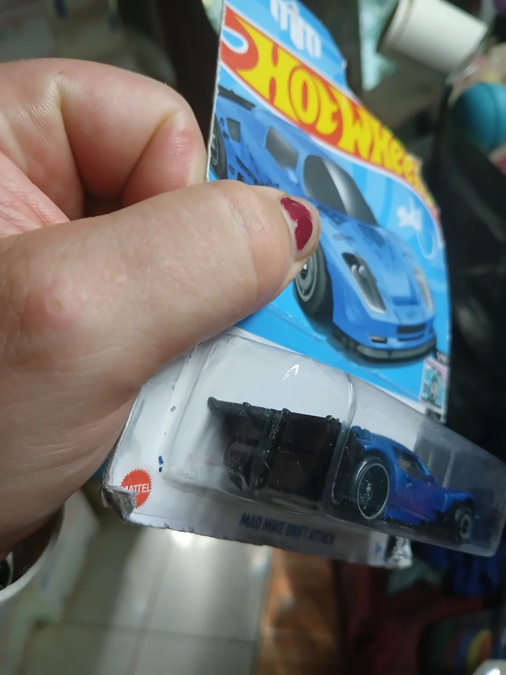 blue Hot Wheels Mad Mike Drift Attack diecast car in 1:64 scale from the 2024 HW